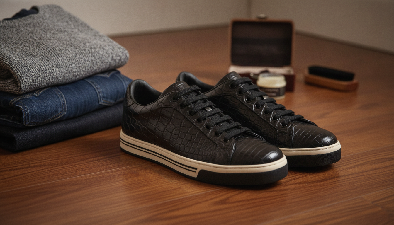 Black Caiman Low-Tops by Dolce & Gabbana: Fit, Care